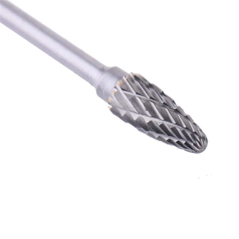 10pcs Tungsten Carbide Burrs Set Durable Milling Cutter Engraving Bits 6x3mm For Rotary Tools 
