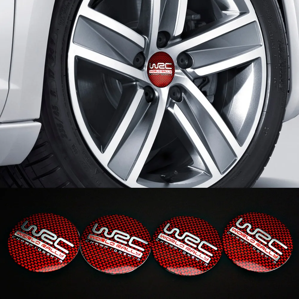 4pcs Universal 56mm WQC Wheel Center Cap Auto World Rally Championship