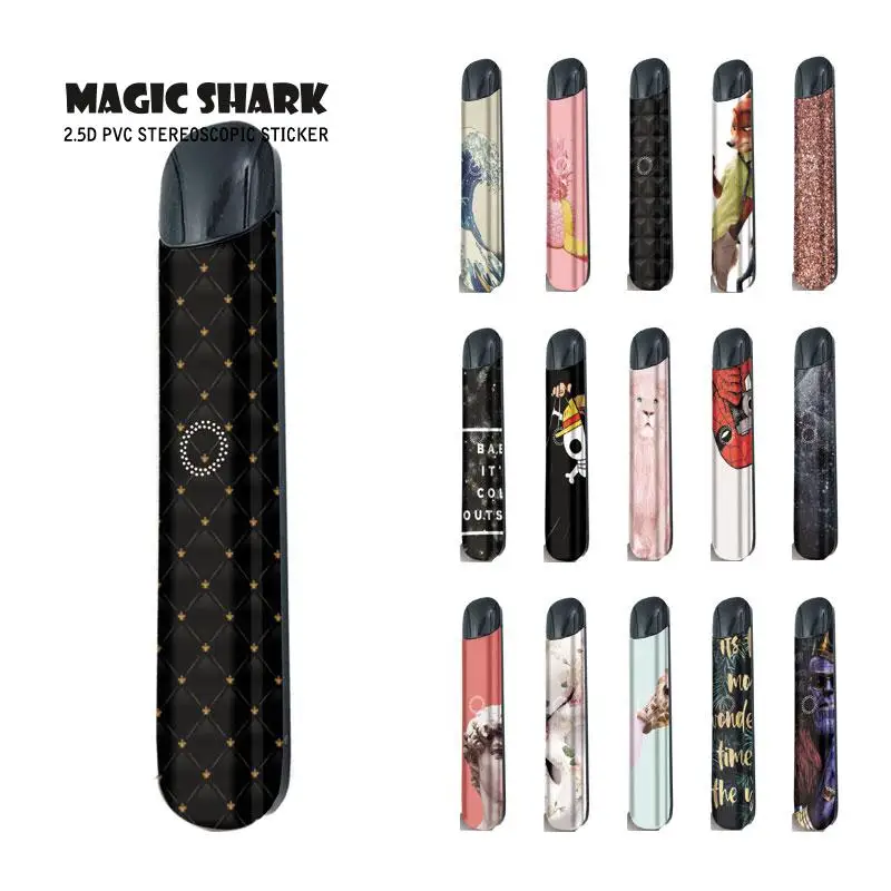 

Magic Shark Rose Gold Bling One Piece Defensive Pink Snake PVC Wraps Sticker Case Cover for Relx Alpha A