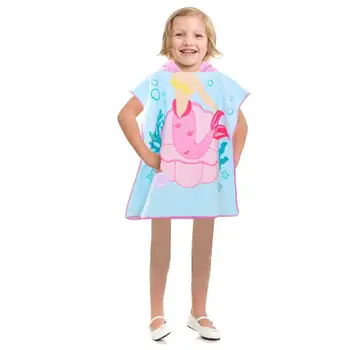 

Kids Hooded Beach Towel Girls Baby Toddler Use For Bath Swimming Pool Beach Holiday Soft Microfiber Strong Absorbent
