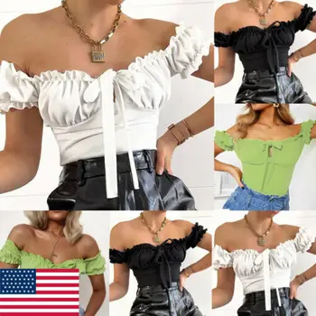 

2019 New Fashion Women's Off Shoulder Party Jumpsuit Playsuit Short Sleeve Sexy Trousers