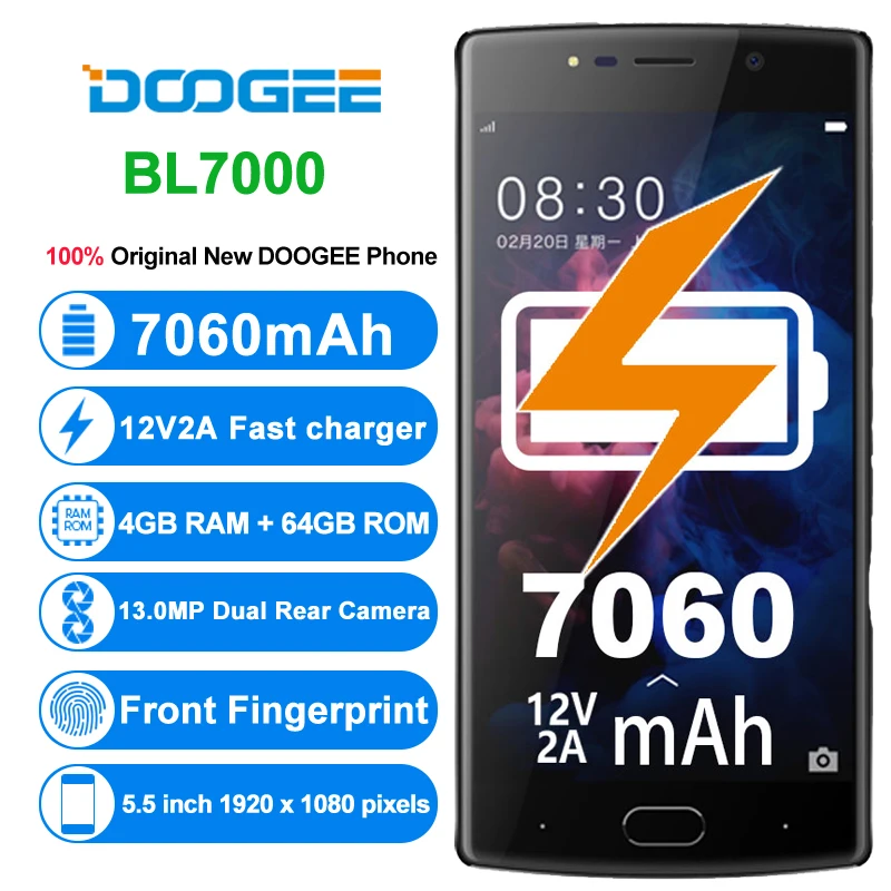 Оригинальные мобильные телефоны DOOGEE BL7000 4G Android 7 0 4 Гб + 64 восьмиядерный смартфон