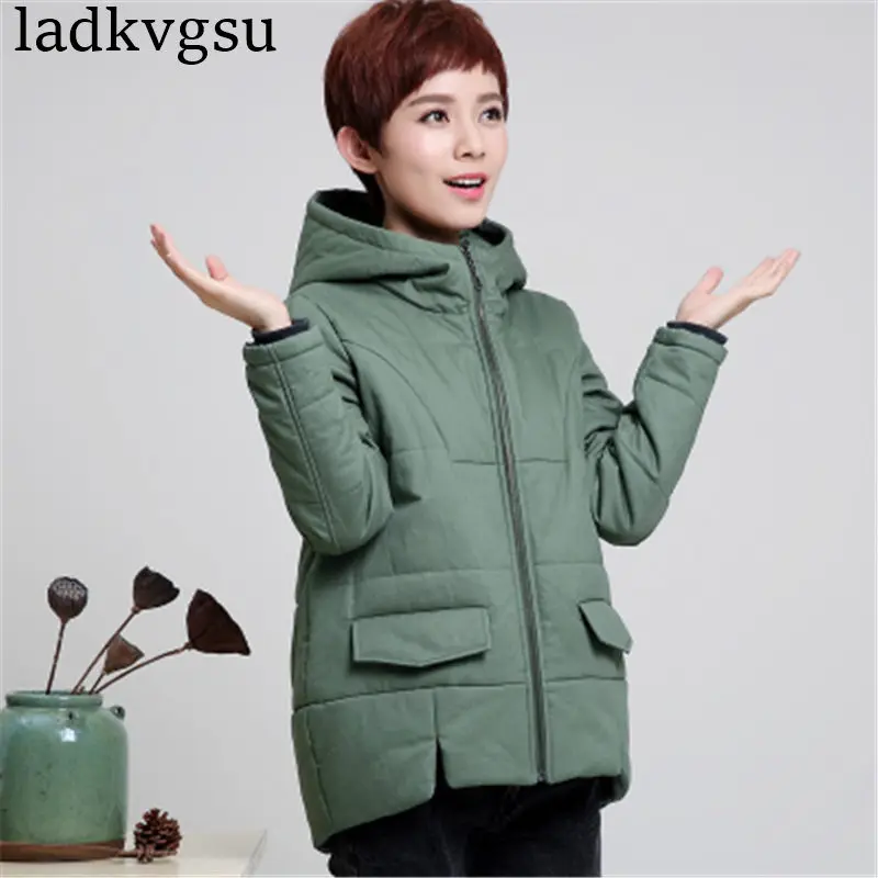 Manteau Veste red À Parka Taille Femelle Rembourré Wine D'âge Capuchon Grande orange Court Moyen Coton navy 2018 A1282 Hiver Femmes Survêtement Armygreen Mère 5xl qwnX7156