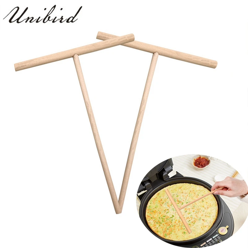 

Unibird 1Pc Wooden Egg Cake Stick T Shape Heat Crepe Maker Pancake Batter Spreader Stick DIY Tool Kitchen Accessories