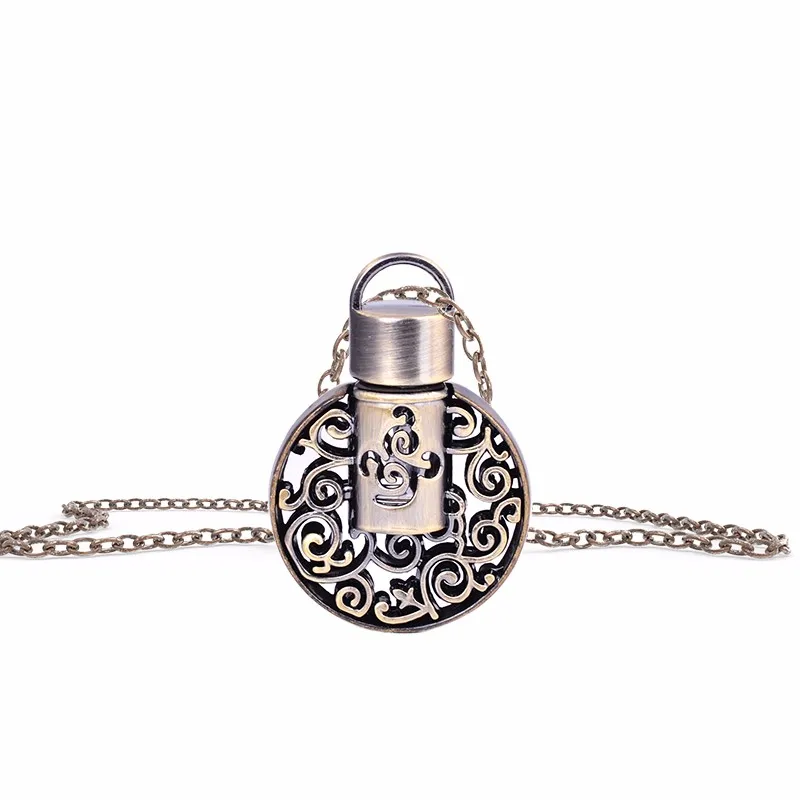 

MUB - Fashion Women Mini Perfume Bottle Pendant Necklace Vial High Quality Alloy Ladies Chain Pendant Perfume Bottle