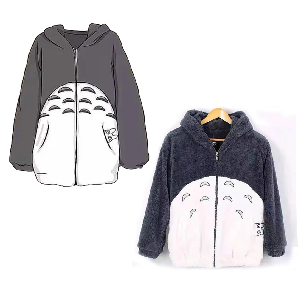 Japanese font b Anime b font My Neighbor Totoro hoodie Cute Gray Hoody Sweatshirt font b