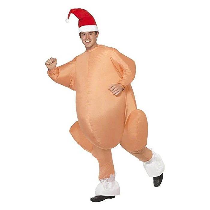 

Inflatable Adult Costume Funny Turkey Jumpsuit Cosplay Party Fance Dress Overall Thanksgiving Halloween Suit