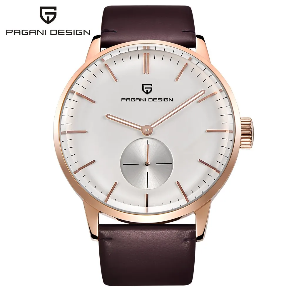 

Fashion Casual Men's Watches Men Waterproof 30m Genuine Leather Simple Quartz Watch Luxury Brand PAGANI DESIGN Relogio Masculino