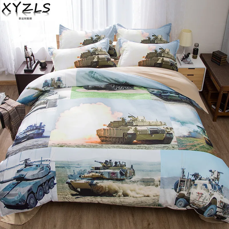 XYZLS Tank Queen Cotton Bedding Set Single King Full Twin Military ...