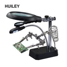 Helping Hand Soldering Stand Magnifier Clip Clamp LED Illuminated Magnifying Glass Welding Rework Repairing Holder Tools Helping Hand Soldering Stand Magnifier Clip Clamp LED Illuminated Magnifying Glass Welding Rework Repairing Holder Tools