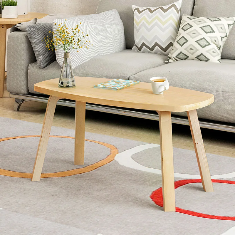 

IKEA style Living Room Coffee Tables wooden Simple durable Assembly Furniture tea table Wood color 129*66*6cm