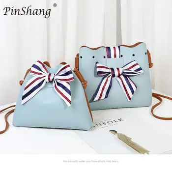 

PinShang Women Lady Fashion PU Leather Handbag Silk Scarf Bow Shoulder Satchel JK30