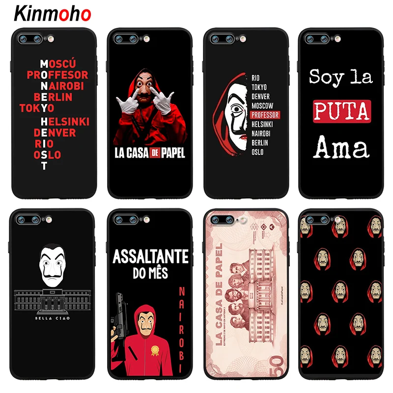 

Spain TV La casa de papel Money Heist Phone Cases Cover For iPhone X XS MAX XR 7 8 Plus 6s 6 5s SE Funda Capinha Black Soft TPU