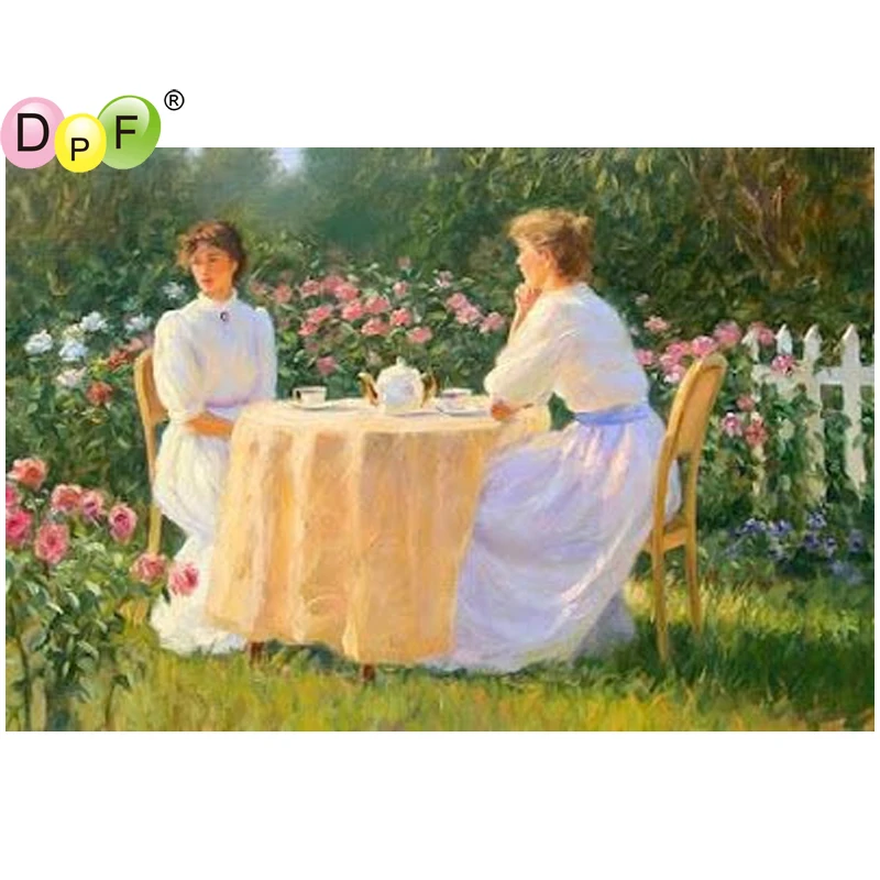 

DPF The garden people 5D square diamond painting cross stitch crafts wall painting diamond embroidery home decor diamond mosaic