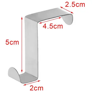 

12 PCS 2*5*4.5cm Stainless Steel Over Door Hooks Hanger Over Cupboard Hooks Drawer Hook for Office and Kitchen Seamless Hook