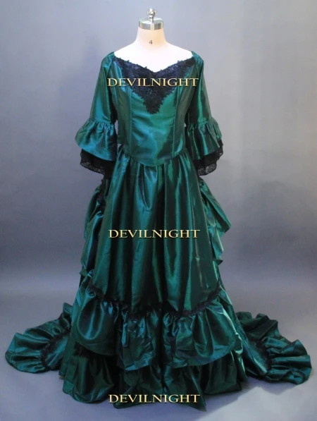 Зеленый Готический, викторианской эпохи Антуанетта Стиль фэнтезийное Платье Суеты Gonw - Цвет: Многоцветный