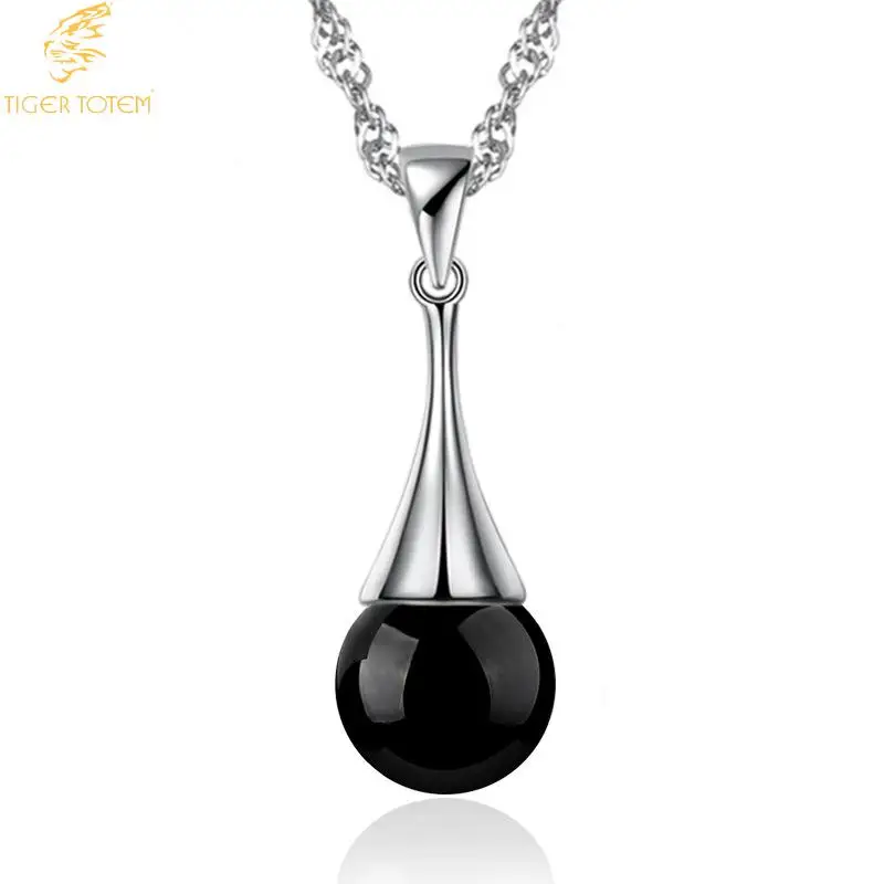 Popolare Colorjewelry Natural Red Black Stones Ciondolo Wedding Fashion Women Fashion Jewelry Dropshipping Lovers Gift