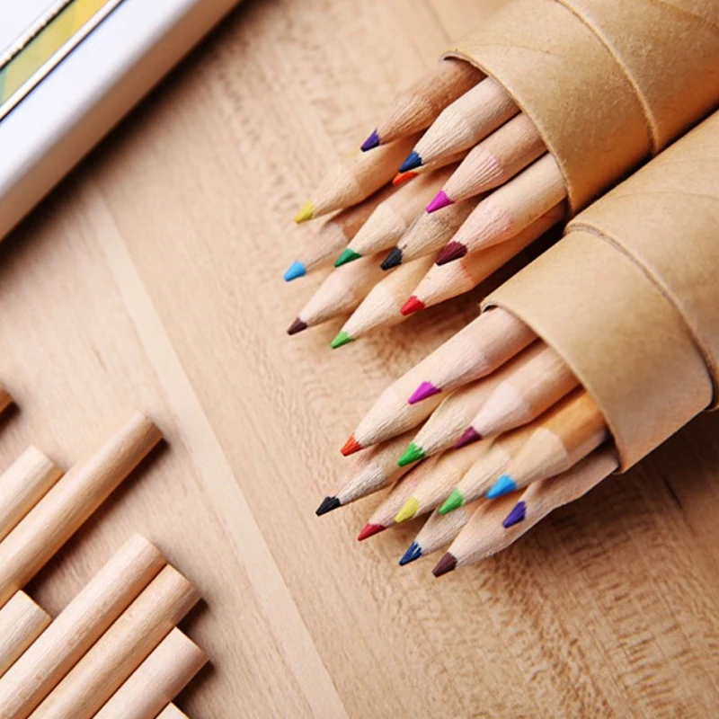 

Cartoon Mini Colored Pencils Creative Drawing Painting Stationery Cute Bear Girl Pencils For School Girl Boy Art Crayon Pencils