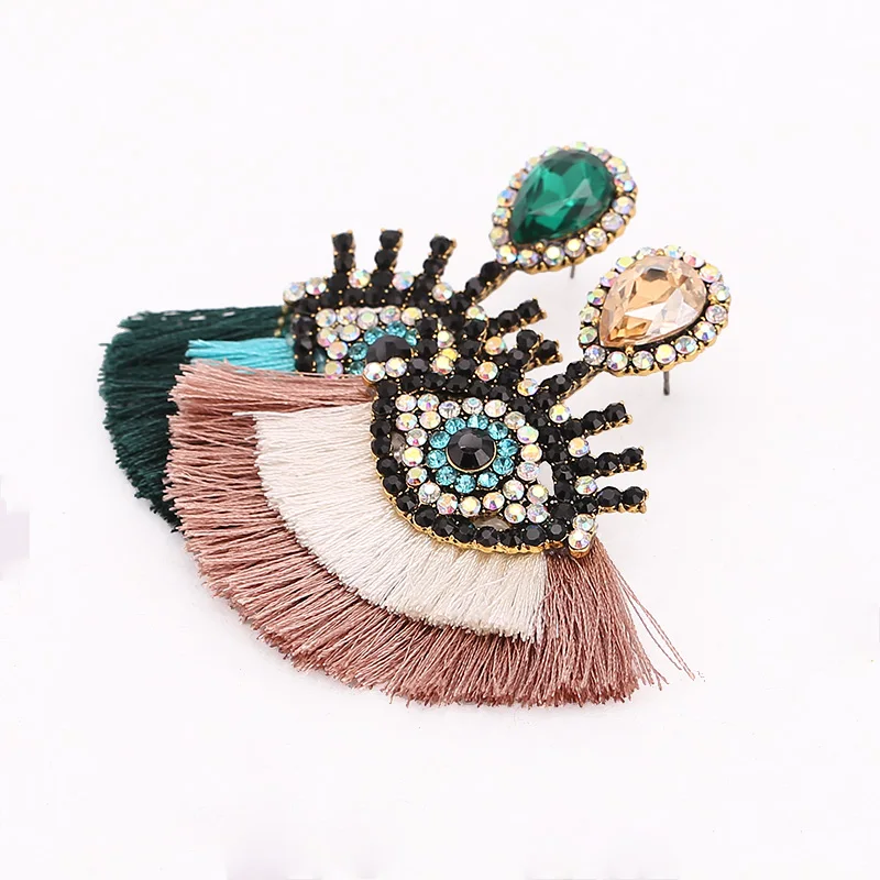 Boho Fashion Dangle Tassel Earrings For Women Geometric Fringed Multicolored Drop Earrings Wedding Party Girl Gifts (5)