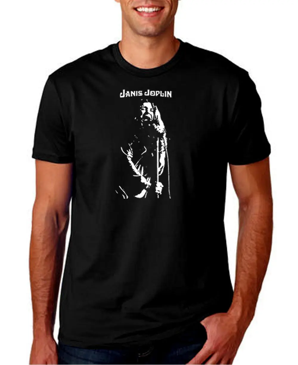 2019 T Shirts Men JANIS JOPLIN BLACK MENS T SHIRT MUSIC ROCK PUNK RETRO