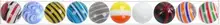 10pcs wholesale striped hand made solid glass Marbles ball model children puzzle game toys Pinball Machine Accessories 1.6cm liquid marbles