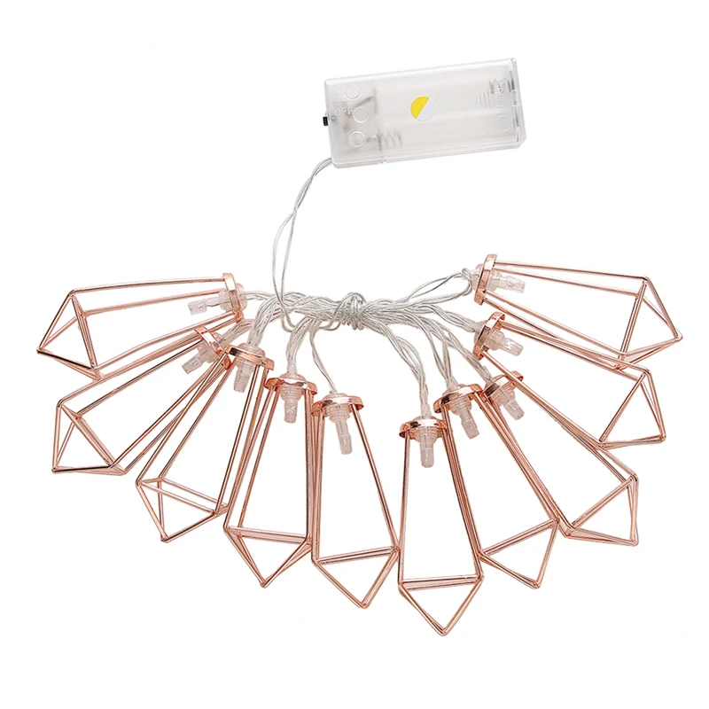 

10 LED Wire Light String Lights Rose Gold Minimalist Lanterns Lamp Battery Operated Lights for Christmas Festival Decor