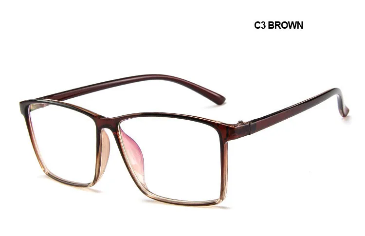 Ретро мужской квадратных очки оправы Oversize очки близорукость зрелище оптический кадров женские очки Óculos - Цвет оправы: C3brown