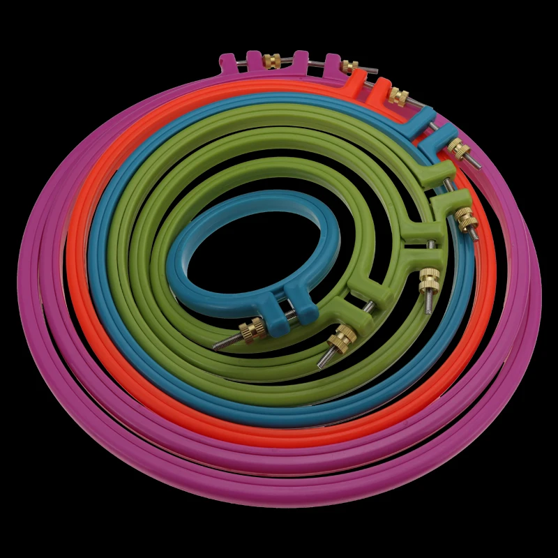 Деревянная пластиковая рамка для вышивки, кольцо-обруч, круглая петля для вышивки крестом, ручная вышивка, швейные инструменты, 10 размеров