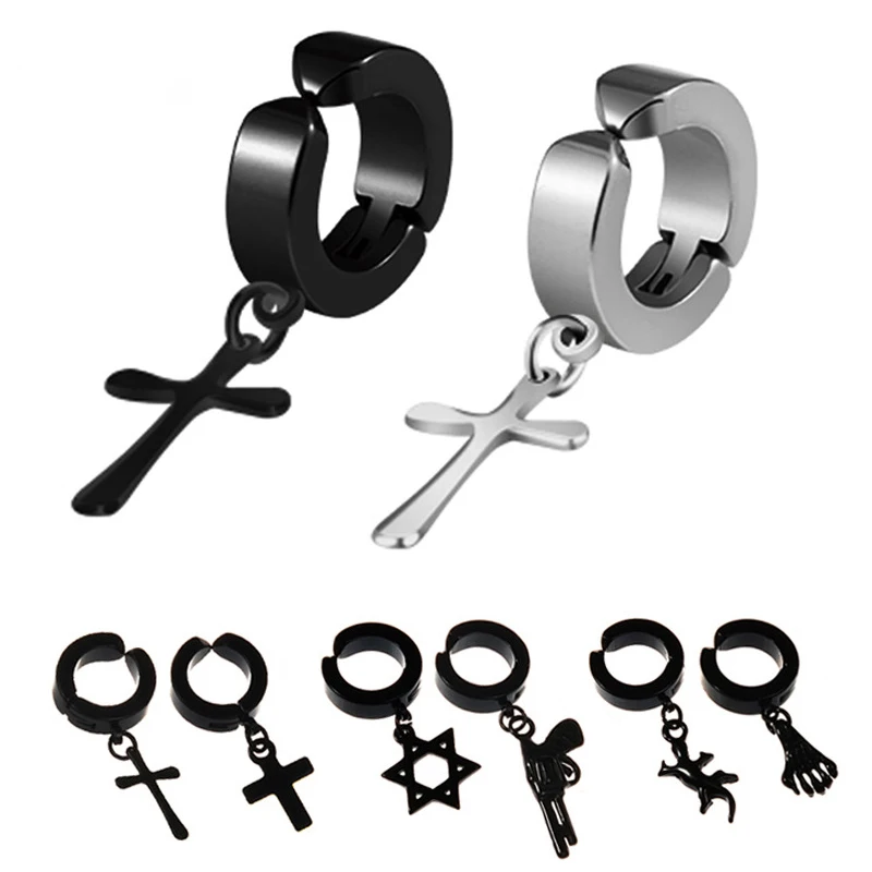 Utimtree титановый, в стиле панк стальные кулоны в форме пули серьги мужские хип хоп без уха серьга дырка мужские вечерние серьги-гвоздики ювелирные изделия