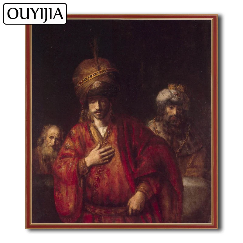 OUYIJIA Rembrandt Portrait 5D DIY масляная мозаика персонаж картина из горного хрусталя