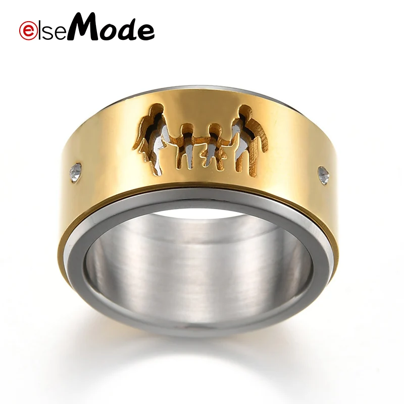 ELSEMODE, титановая сталь, спортивный Спиннер, баскетбольное, футбольное кольцо для мужчин, вращающаяся полоса, мужские кольца для мальчиков, Anel Bijoux