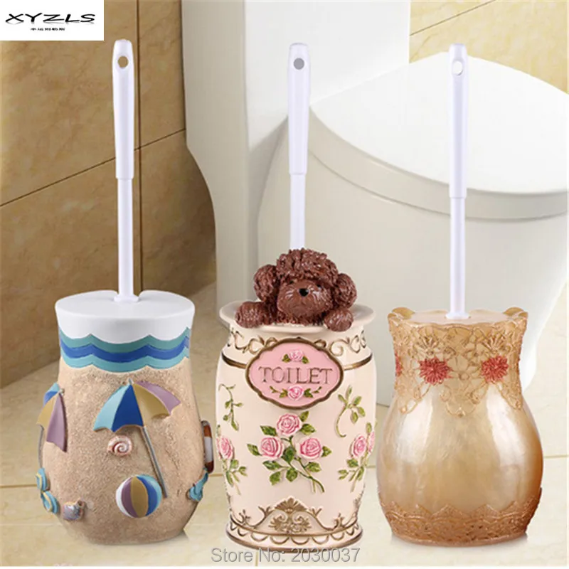 

XYZLS 2pcs/set High-quality Creative Resin Toilet Brush Holder Set for Bathroom Storage Bathroom Accessories Sets