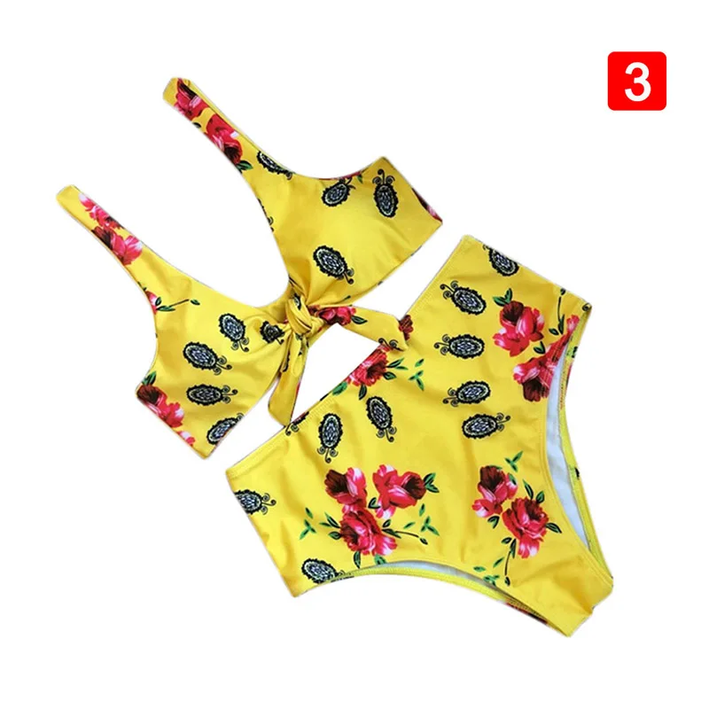 

Newly Women High Waist Bikini Set Bowknot Front Bathing Suit Summer Beach Swimwear BN99