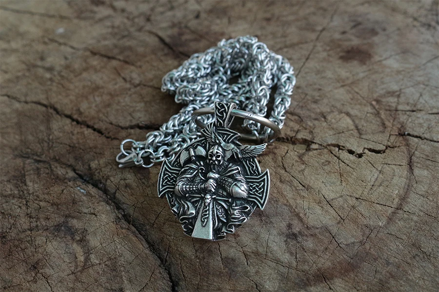 Викинг один Елены Росова ожерелье кулон Heathen мужчины норвежский кулон odein raven ювелирные изделия Кельт крест кулон с вороном