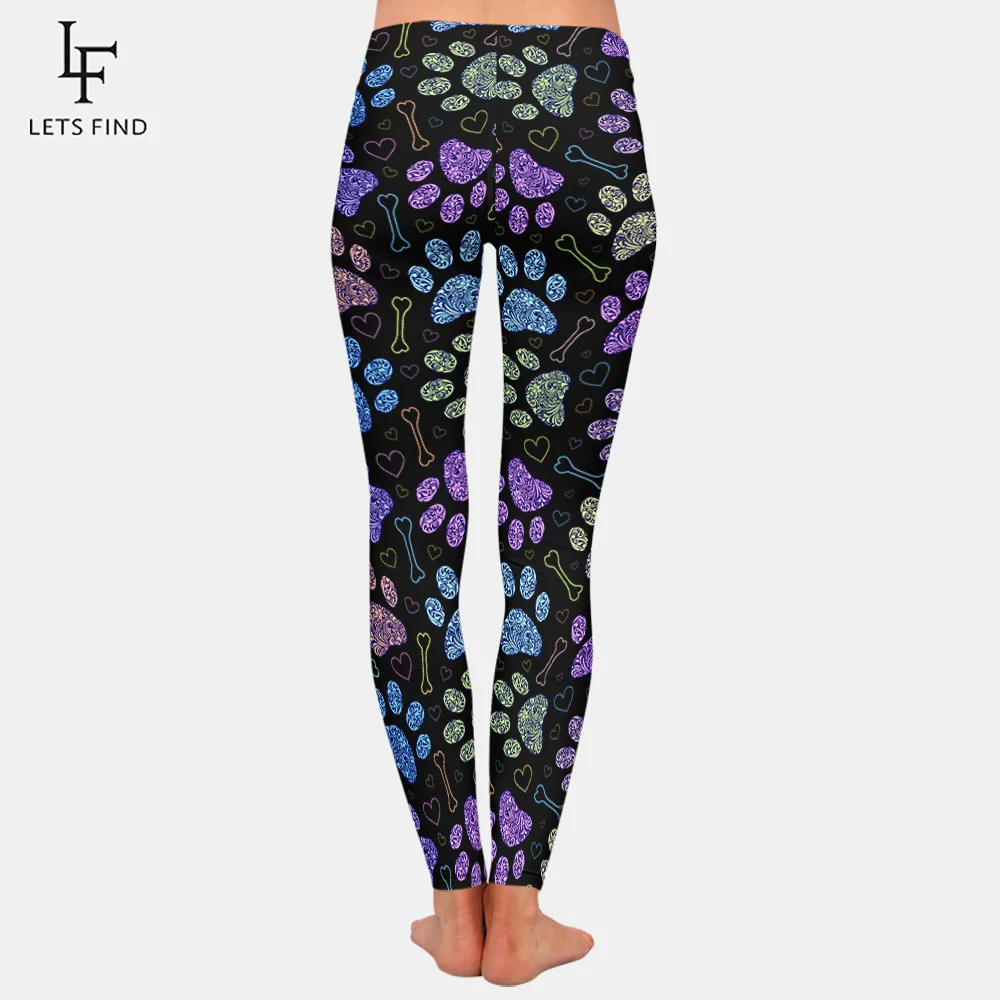 Fashion Colorful Dog Paws Printed Leggings Women Girl Sexy Fitness Legging High Quality Comfortable Workout Leggings Plus Size