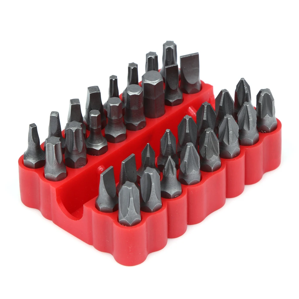 

33Pcs/Set Security Tamper Proof Bits Torq Torx Hex Star Spanner Screws Hex Bit Set 1/4'' Magnetic Holder with Case High Quality