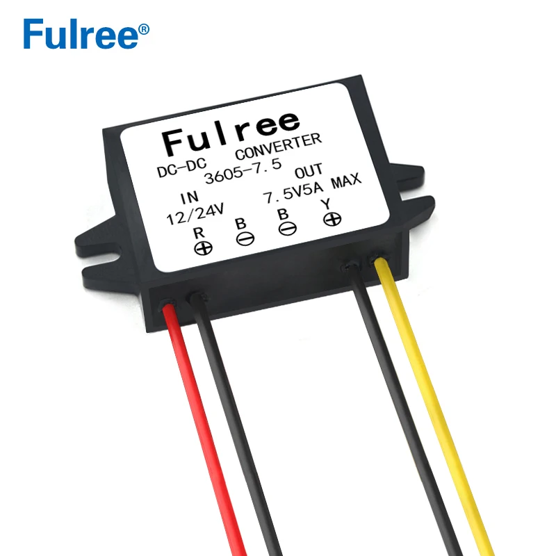 Водонепроницаемый DC-DC понижающий преобразователь питания 12 В до 5 В 6 в 9 в 3,3 В 3,7 в 4,2 в 5A регулятор напряжения автомобильный преобразователь мощности - Цвет: 12V 24V to 7.5V 5A