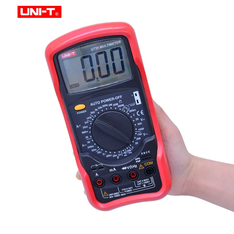 UNI-T Цифровой мультиметр большой ЖК-дисплей UT50 серия Вольтметр Амперметр Омметр диод/непрерывность тест защита от перегрузки метр