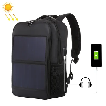 

HAWEEL Solar Backpack 14W Solar Panel Powered Backpack Laptop Bag Water-resistant Large Capacity with External USB Charging Port