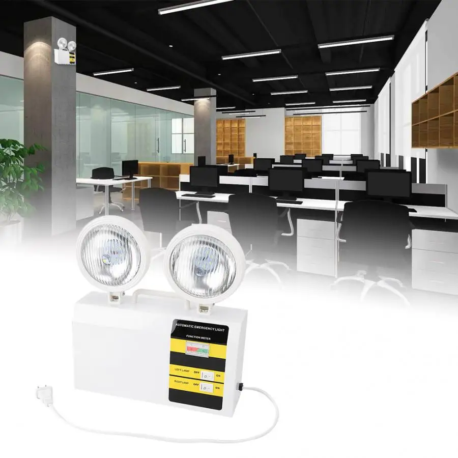 

3 Hours Emergency 1038 Double Heads Super Bright LED Emergency Light White (US Plug)