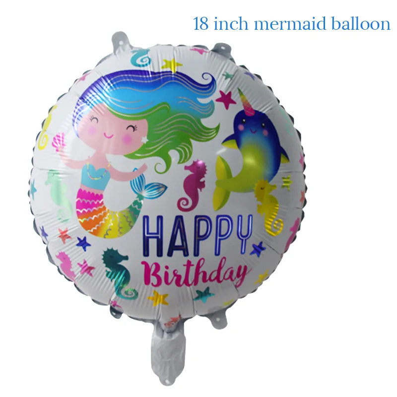 JOY-ENLIFE Русалка Морская звезда морской конек Блестящий Топпер для торта на день рождения украшения для детской вечеринки - Цвет: 1pcs Balloon