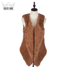 Fashion Faux Rex Rabbit Short Fur Vest Cute Fake Knitted Rabbit Fur Gilet Sleeveless Coats Slim