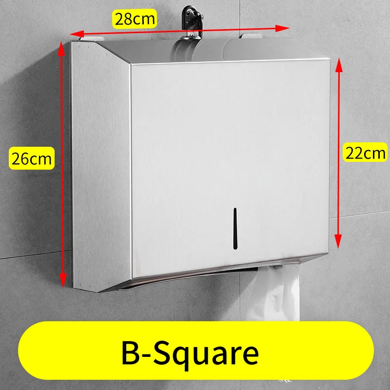 Держатель для туалетной бумаги, крышка из нержавеющей стали, водонепроницаемый держатель для туалетной бумаги и полотенец, настенный держатель для туалетной бумаги в рулоне - Цвет: B