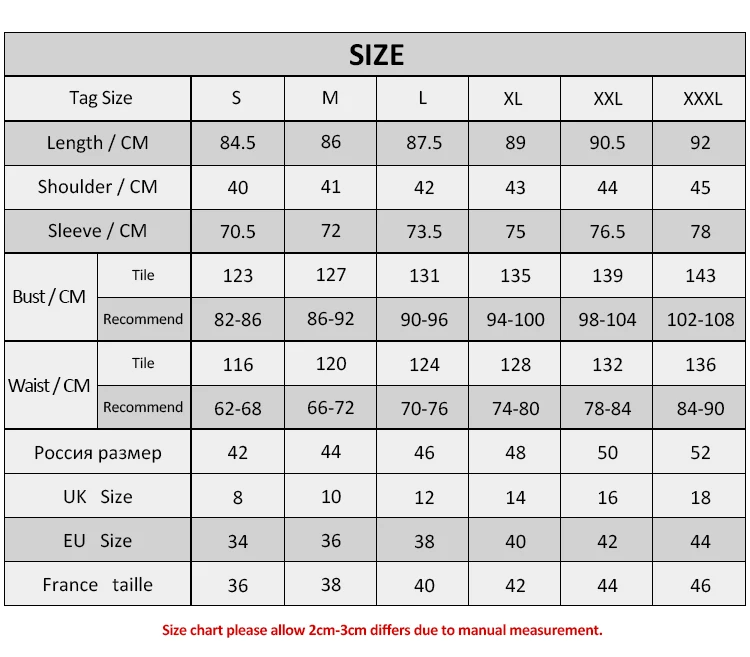 Size table