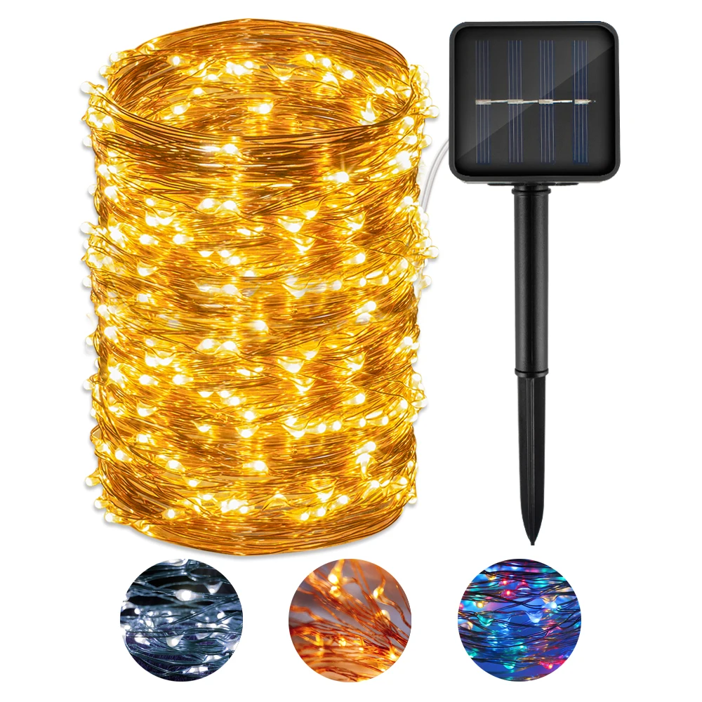

CHIZAO LED String Lights Solar Decorative Lights for Bedroom Patio Garden Gate Yard Parties Christmas Copper Wire Lights Holiday