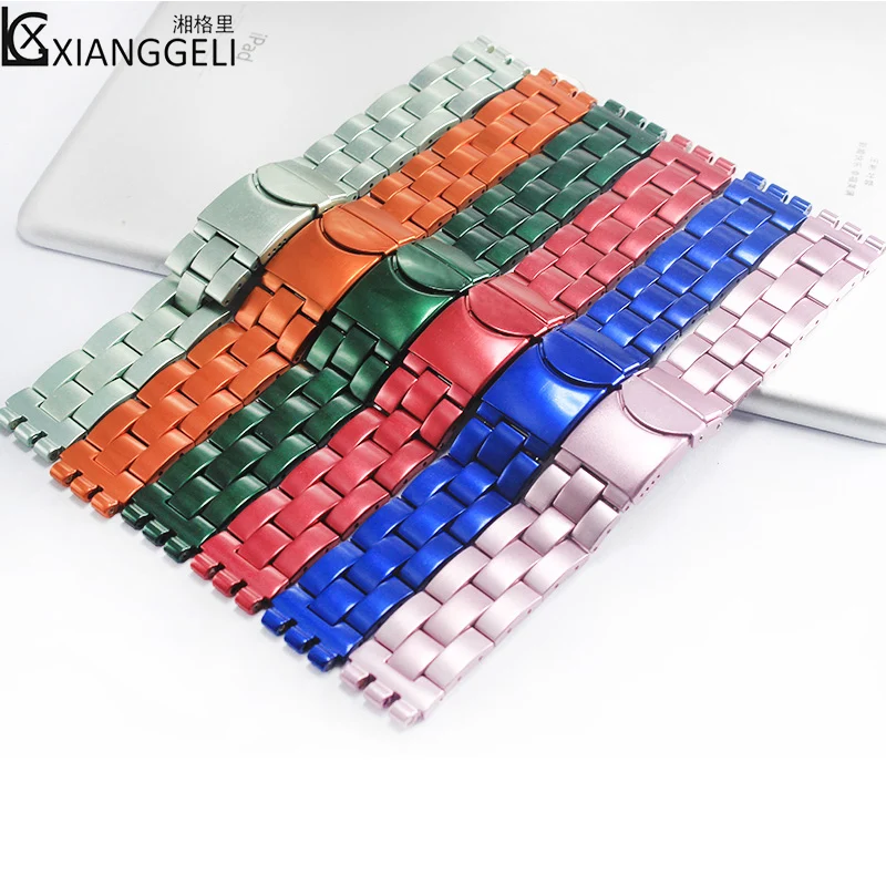 Аксессуары для часов Swatch 19 мм новейший ремешок из нержавеющей стали всех типов