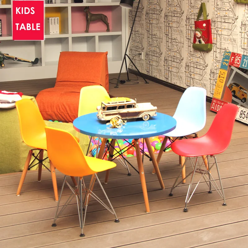 Детский стол, современный классический детский обеденный стол, МДФ, детский стол для отдыха, детский стол для обучения, с деревянными ножками, боковой стол, чайный стол