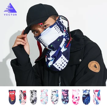

VECTOR Men Women Thermal Fleece Skiing Bibs Windproof Snowboard Warmer Face Mask Bike Snowboard Triangular Scarf Skiing Mask