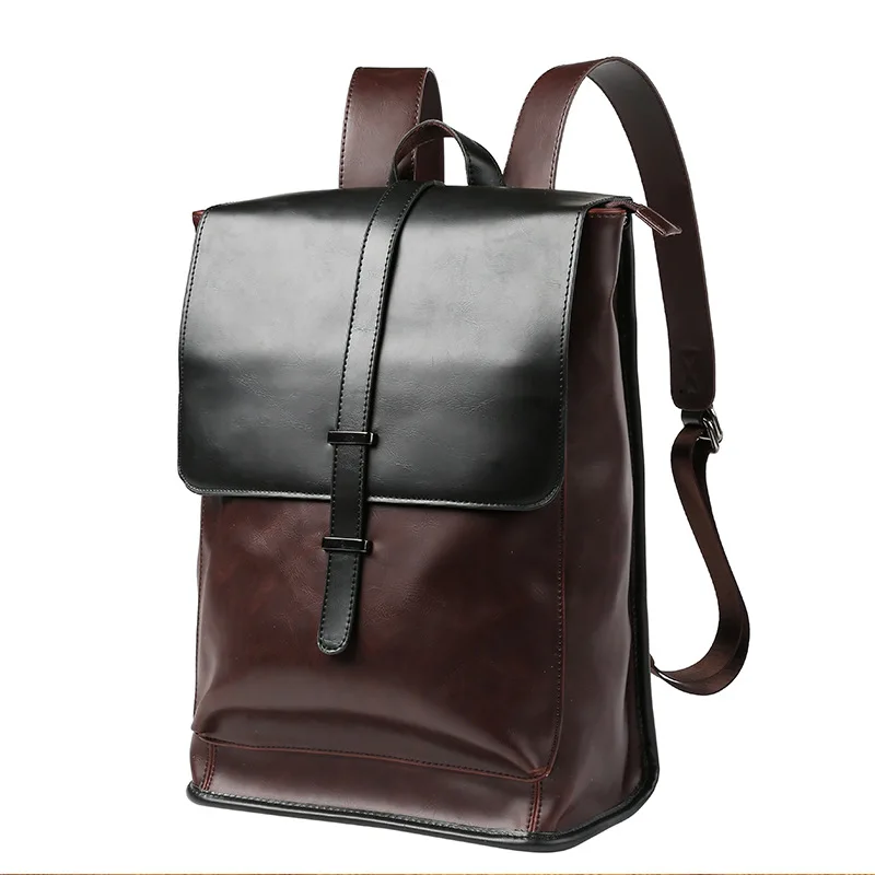 

Retro Crazy Horse Leather Shoulder Pack Male Korean Outdoor Travel Backpack Pu Male Backpack