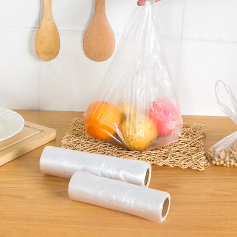 

Hot 100PCS Transparen Roll Plastic Fresh-keeping Bags with Handle of Vacuum Food Saver Bag 3 Sizes Food Storage Bags Keep Fresh